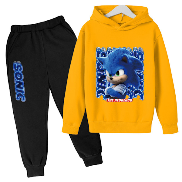 Børne- og Teenager Hoodie Træningsdragt med Sonic The Hedgehog yellow 5-6 years old/120cm