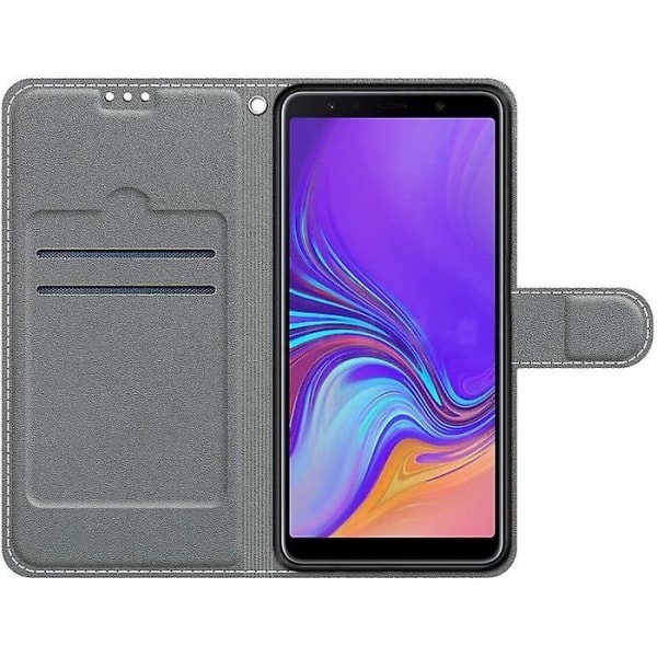 Samsung Galaxy A7 2018-A750 PU Läder Anti-Scratch Case Magnetstöd Samsung Galaxy A7 2018-A75