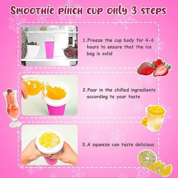 Slushie Kopp Slushy Maker Iskremkopp Silikonkopp Klemkopp Sommerkjøler Smoothies Kopp Dobbeltlags Pressekkopp Slush Maker Kopp Smoothie Kopp