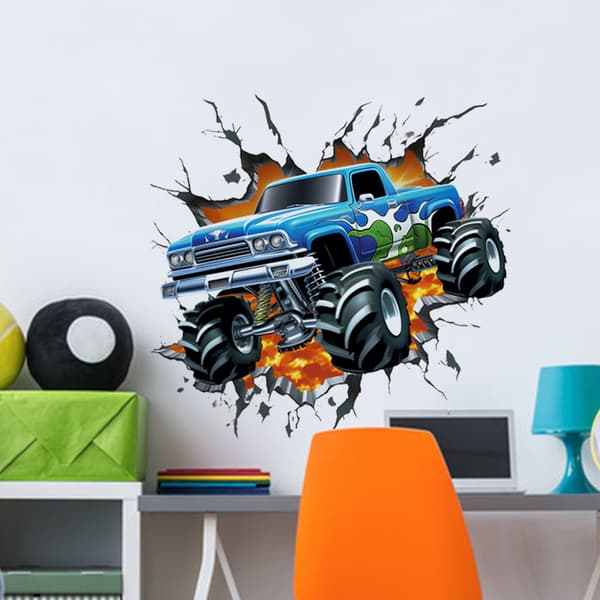 3D Racing Car Veggdekor Biler Gutter Rom Veggdekor Barn Seng