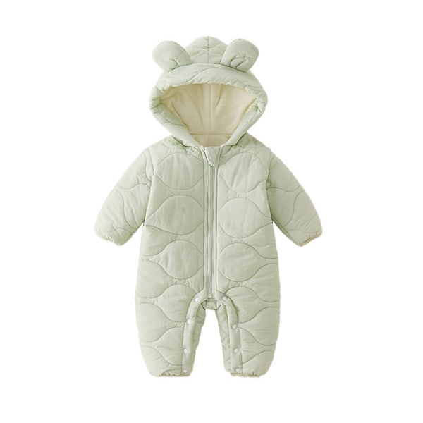 Vinterfôret babyjumpsuit, tykke varme bomulls klær, nyfødt jakke, vinterutstyr for menn og kvinner Rosado 9-12m