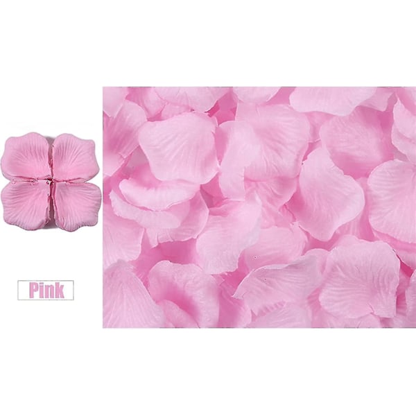 1000 stk Silke Kunstige Roseblader Til Bryllup Blomsterfest Romantisk Nattelykt Rosa Bd