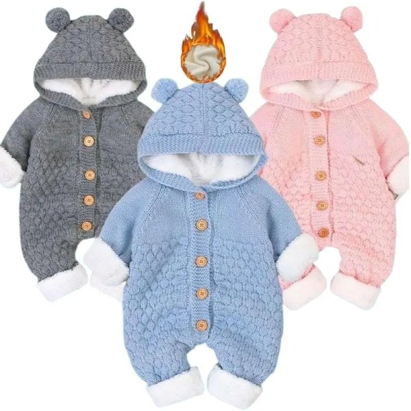 Nyfödd Babykläder Huvad Cardigan Mode Spädbarn Småbarn Kläder Höst Vinter blue 6M 66