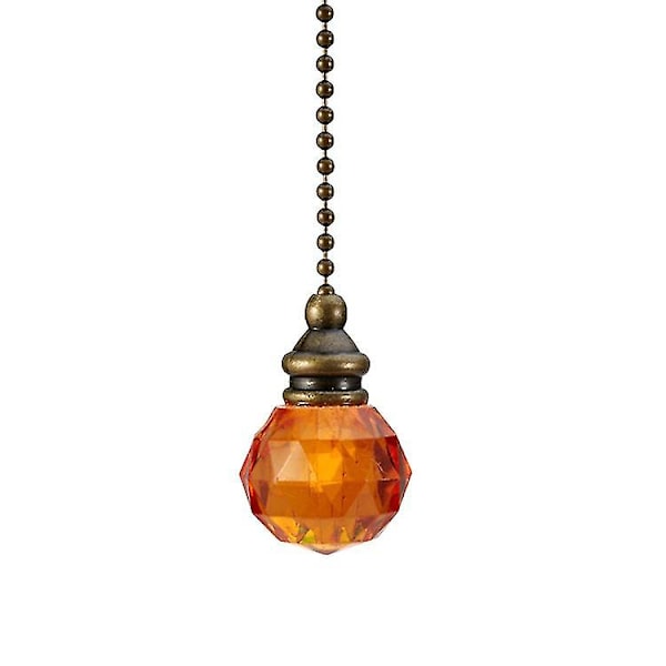 Traditional Antique Style Orange Crystal Decorative Bathroom Light Switch Pull Chain(orange)(1pcs)