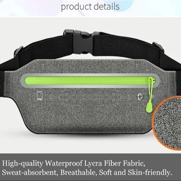 Utomhuslöpning Fitness Ultratunt Mobiltelefon Midjeväska Myntväska 7