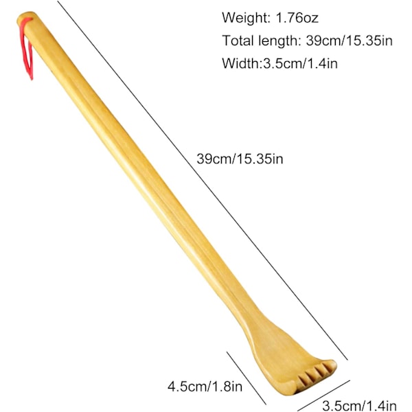 Träryggskrapor, Manuell Ryggmassager Lång Ryggskrapa för Kroppsavslappning Lindrar Obehag Klåda (2 st)