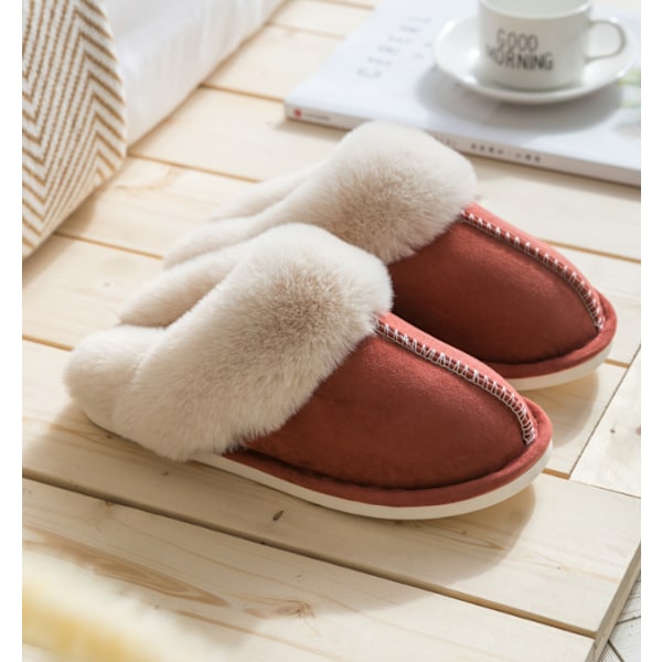 Dames tøfler Minnefoam Fluffy Tøfler rød red 8.5