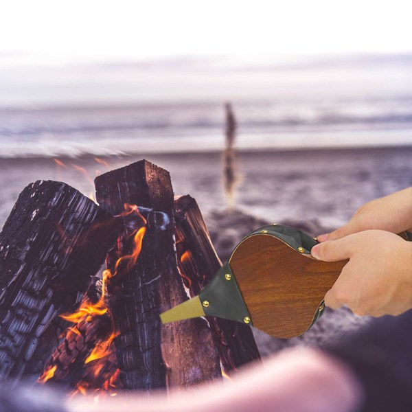 Mini öppen spis Trämönster luftbälg med hängrem för BBQ eldstad camping