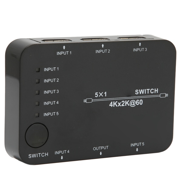 5 in 1 Out 4K2K 60Hz HD Multimedia Interface Video Switcher Realtidsöverföring HD Video Adapter