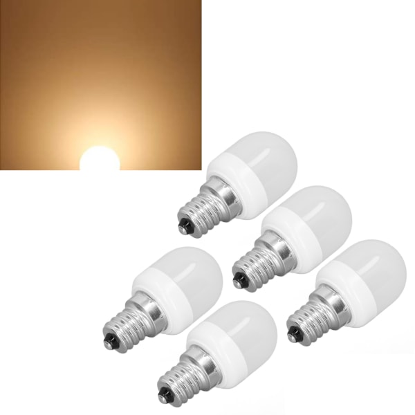 5 st taklampor 1.5W Hög temperaturbeständig vit 75 ljusflöde E12 bas LED-lampor för kontor sovrum korridor Varmt ljus