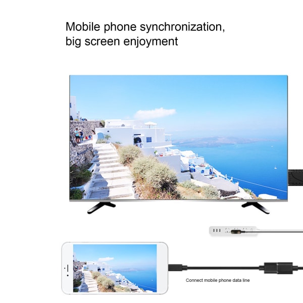 USB HDTV-kabel 1080P HD-spegling och laddning för IOS/Android-smarttelefoner till TV-skärm