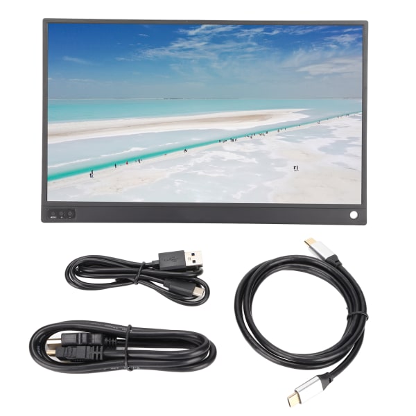 Bärbar skärm 15,6 tum HD 1080P 3 i 1 skärm Inbyggda högtalare USB C extern bildskärm för TV-program för bärbara datorer