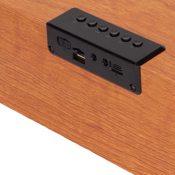 Trä Bluetooth högtalare Digital klocka Trådlös högtalare stöder Bluetooth AUX-minneskortuppspelningLätt valnötskorn