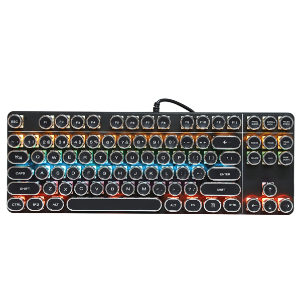 Punk Mechanical Keyboard 917 med vintage rund cap för PUBG Internetcaféer datortillbehör