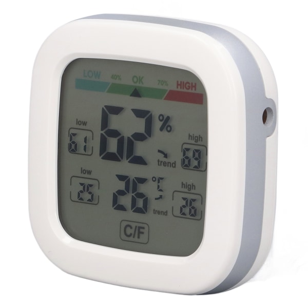 Rumstermometer Färgskärm Högsta Lägsta Luftfuktighet Display Hög noggrannhet Fuktighetssensor för Sovrum Kontor Kök