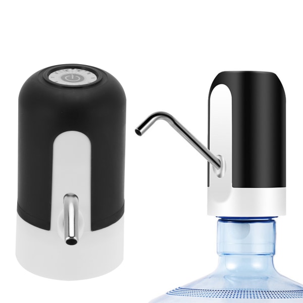 Vattenflaskpump USB -laddning Elektrisk dricksvattendispensersats för hemmakontorSvart