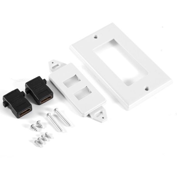 Dual Port guldpläterad HDMI med Ethernet Wall Plate Face Cover för hemmabio DVD-TV