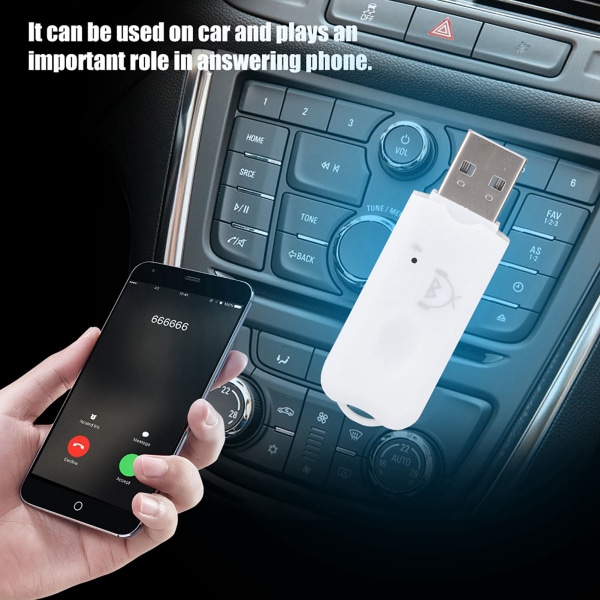 Mini USB Bluetooth -mottagare Audio A2DP Musik trådlös adapter för bil AUX mobiltelefon