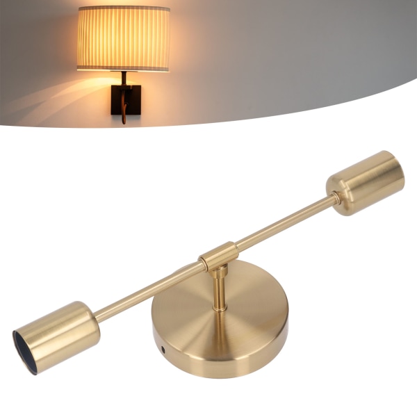 Dubbel vägglampa bas E27 E26 rostsäker vintage vägglampa lamphållare för vardagsrum badrum guld 85‑265V