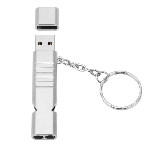 Flash Drive 2 i 1 Design Bärbar Vattentät USB2.0 Memory Stick med visselpipa för informationslagring Dataöverföring256GB