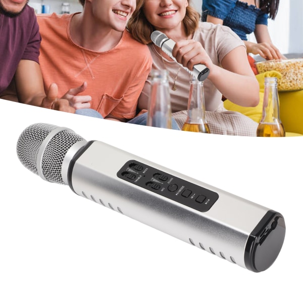 K6 Trådlös Bluetooth mikrofon Bärbar handhållen mikrofonhögtalare för PC-smartphonesSilver