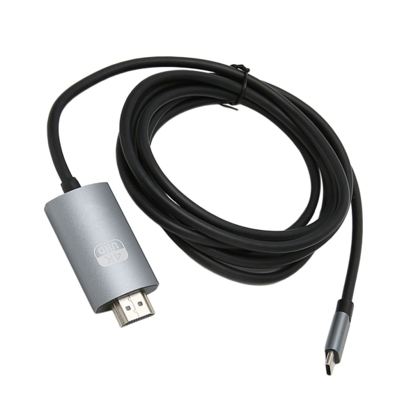 Typ C till HD Multimedia Interface Kabel Stöd 4K 30Hz Plug and Play Typ C till HD Kabel för TV-skärm Svart Grå