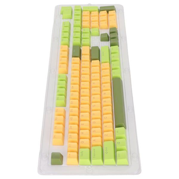 Tangentbord Tangentkapslar 107 tangenter Tre färger genomskinliga tecken Arc Layout Mekanisk tangentbord Tangentkapslar Matcha gul
