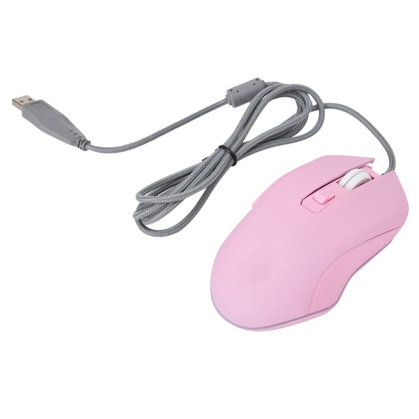 Rosa spelmus med hög känslighet Bekväm greppande USB spelmus med kabel