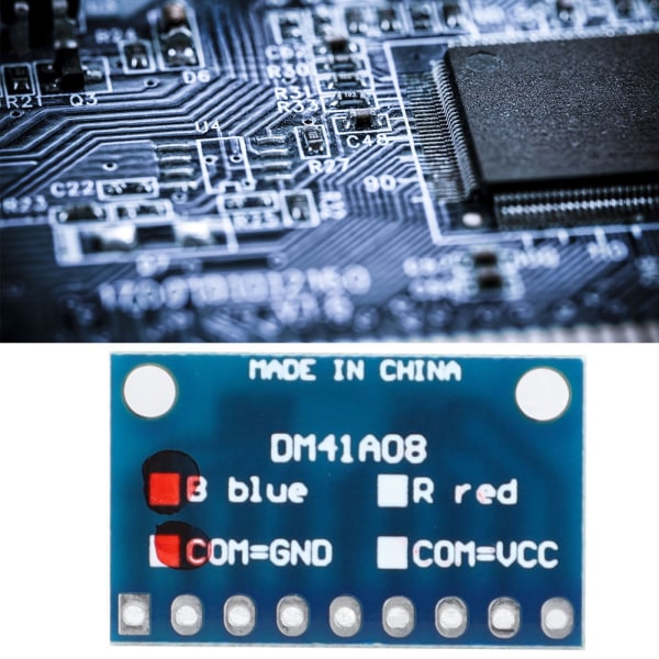 4st LED-modul Blå/röd gemensam katod/gemensam anod Breadboard Kit för MCU ARM 3D-skrivare 3-24VDM41B08_B_GND Blå gemensam katod utan stift