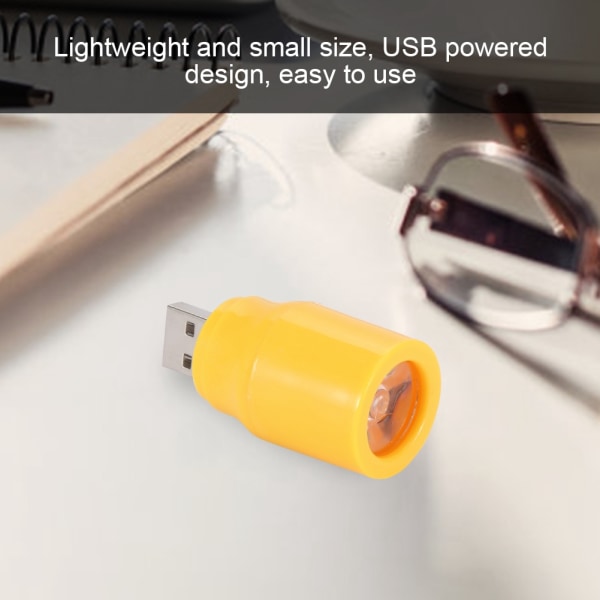 5V 1W Slitstark USB LED-lampa i miniplast för arbetsbord Gul utan USB slang
