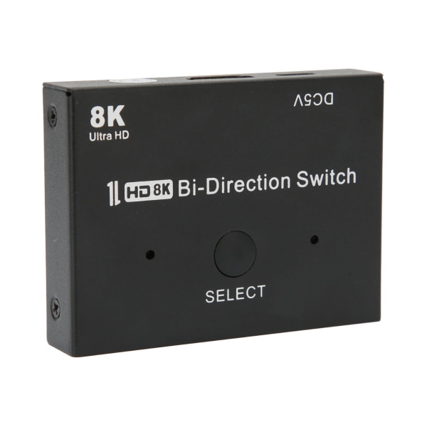 HD Multimedia Interface Switcher 48 Gbps 2x1/1x2 dubbelriktad splitter stöder 8K 60Hz/30Hz 4K 120Hz/60Hz