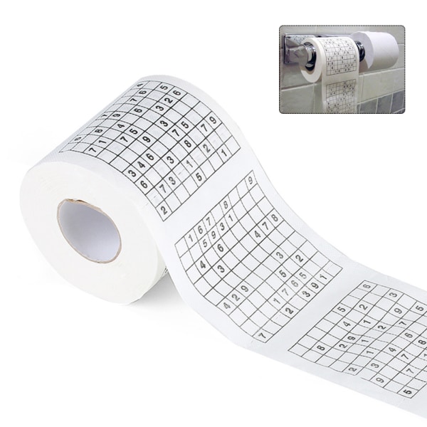 Trämassa Material Nyhet roligt nummer Sudoku printed bad Roligt toalettpapper