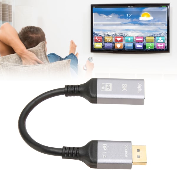 DisplayPort 1.4 till HD multimediagränssnitt 2.1-kabel 8K 48Gbps Stöd HDR 3D AV-adaptersladd för bärbar dator TV-projektor