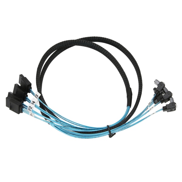 Mini SAS-kabel 4 SATA till 4 SATA rakböjd kabel 6Gbps Anti-interferens Dubbel gruppskärmning SAS-kabel1m / 3,3ft