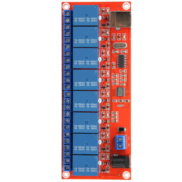 Gränssnittskort för relämodul för lågnivåutlösare USB seriell port DIY elförsörjning24V