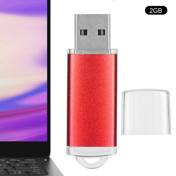 USB minne Transparent cover Röd Bärbar Memory Stick för PC Tablet2GB