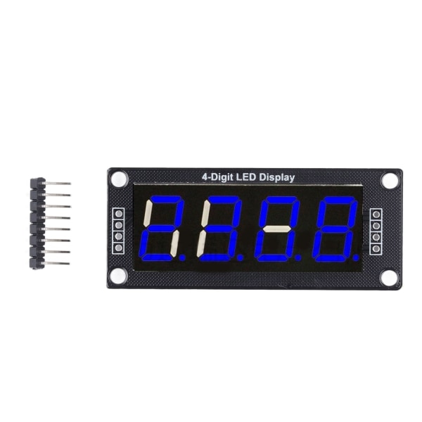 4st LED-segment digital displaymodul 4 bitar 7 segment PCB klockmodul 0,56 tum MRA172B Blå