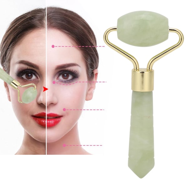 Jade Roller Face Massager Huduppstramning Lyftande Anti Wrinkle Ansiktsmassage Instrument