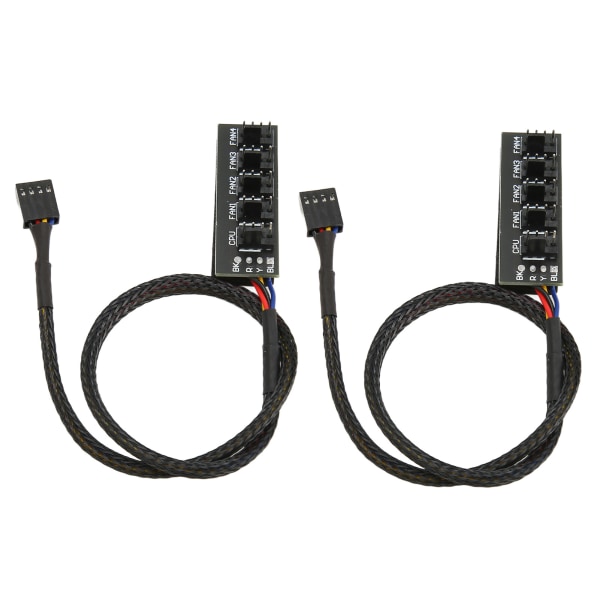 2st PWM-fläktnav 5-vägs 4Pin 13,8 tum kabellängd Mycket kompatibel PC-fläktadapterkabel för case