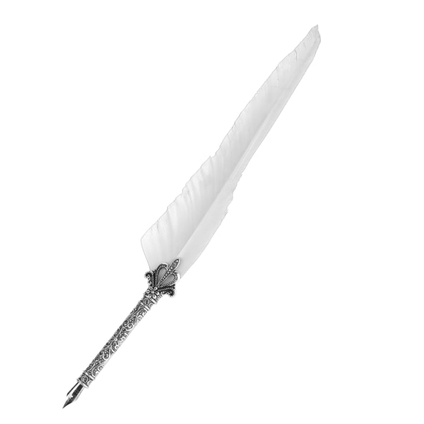 Klassisk Retro reservoarpenna Feather Dip Pen skrivpenna Presentask för jul Valentine White
