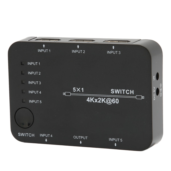 5 in 1 Out 4K2K 60Hz HD Multimedia Interface Video Switcher Realtidsöverföring HD Video Adapter