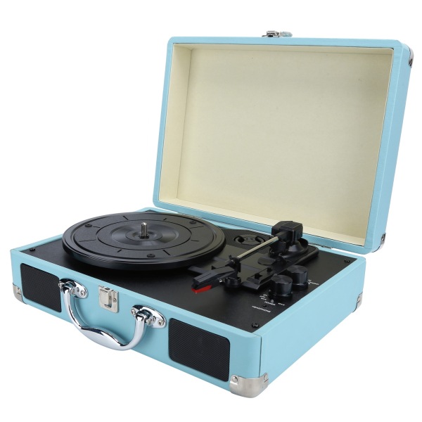 100‑240V vinylskivspelare resväska Bärbar högtalare Skivspelare 33/45/78 RPMUS-kontakt