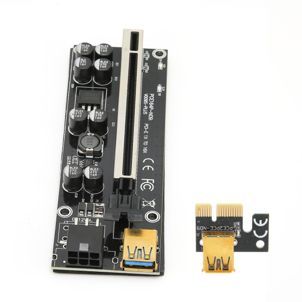 PCIE Riser Card Stabil 6PIN-gränssnitt PCIE-kontakt 1x till 16x grafikförlängningskabel