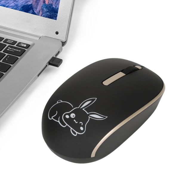 Trådlös typ C mus 1200DPI Mute Button USB Dual Receiver USB C Mus med sött kaninmönster för företagskontor