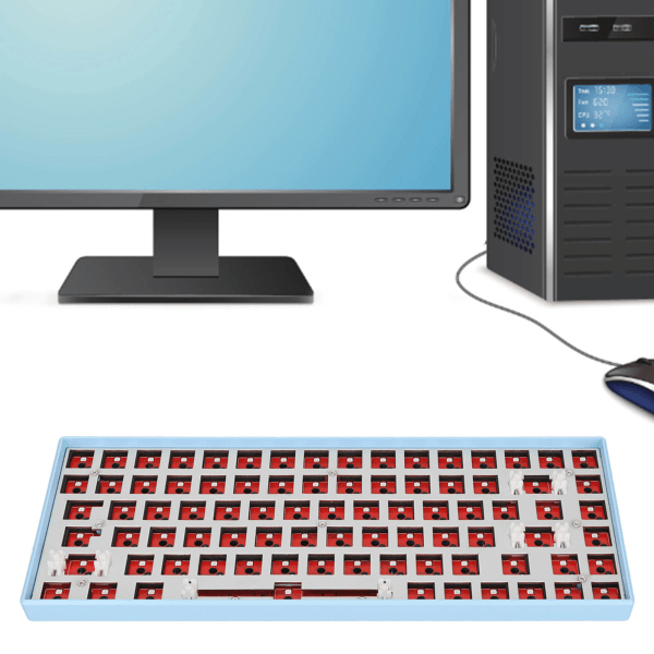 Stöd för 84 tangenter mekaniskt tangentbord gör-det-själv-kit stöd för trådlös 2.4G typ C trådbunden Bluetooth 3.0 5.0 Hot swap mekaniskt tangentbord med RGB-blått