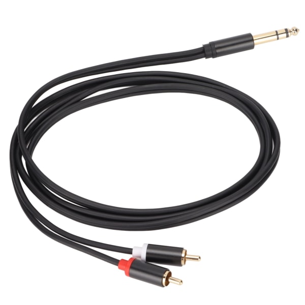 6,35 mm till 2 RCA-kabel guldpläterad serie 1/4 tum till 2 RCA-stereoljudadapter för hane Y splitter RCA-kabel1,5 m