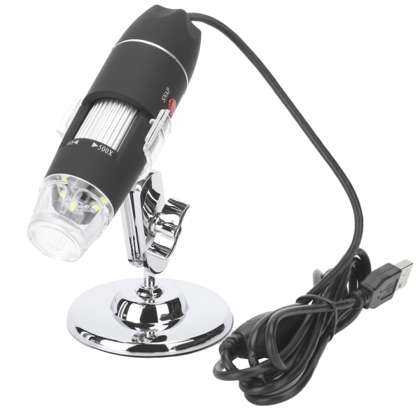 500X USB gränssnitt digitalt mikroskop Justerbart 8 LED-elektronmikroskop med fäste