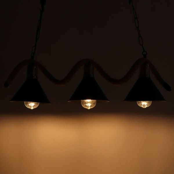 E27 3-huvud järnhamprep Vintage inomhustak hängande lampa hänglampa för vardagsrum 85-265V