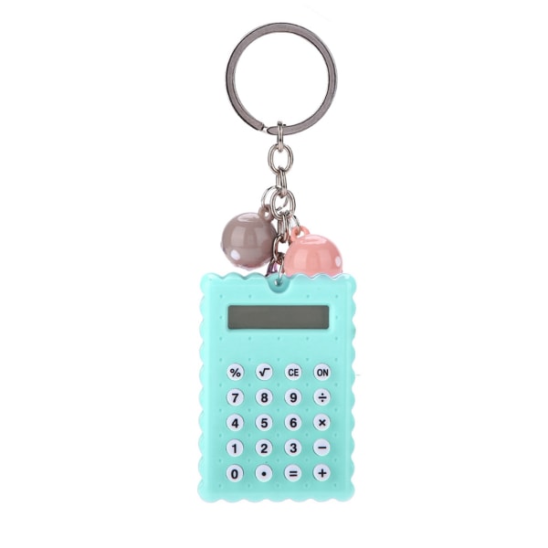 Mini bärbar söta kakor stil nyckelring miniräknare Candy Color Pocket Miniräknare (grön)