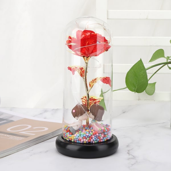 Innovativ romantisk rosenlampa dekor LED-blommaljus Present till bröllopsfödelsedag Alla hjärtans dagRöd